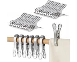 20 stuks strandhanddoekklemmen, grote clips om te bevestigen, strandhanddoekklemmen van roestvrij staal, bedkleedklem van roestvrij staal, multifunctionele clips voor dekbedden, voor het drogen van