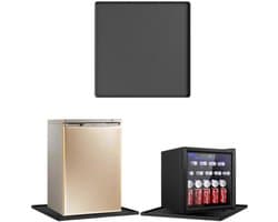 Koelkastmat - gemaakt van siliconen - met opstaande randen - antislip - vlekbestendig - kan ook gebruikt worden als wasmachinemat of koelkastmat - 50 x 50 cm - zwart