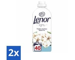 2 x Lenor Light - Wasverzachter - Katoen Fris - Fris & Zacht - 40 Wasbeurten - Wasverzachter Katoen - Lenor - Frisse Geur - Zachte Was - Wasmiddel