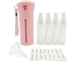 4-in-1 reisdispenser om te vullen, lekvrije reisflessenset voor