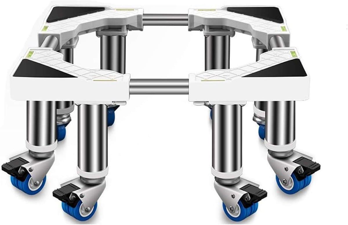 Wasmachinestandaard Basis - Koelkast Wasdroger Voetstuk - Apparaten Verhoging - Anti-vibratie Demping - 42-68cm Verstelbaar - Wit — afbeelding 1