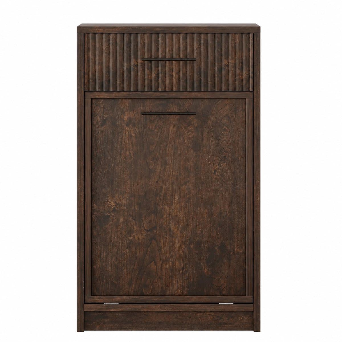Bresht Waskast - MDF - Voor Badkamer, Wasruimte & Keuken - Met handgrepen - Kantelbeveiliging - Donker bruin - 50 x 35 x 90 cm — afbeelding 1
