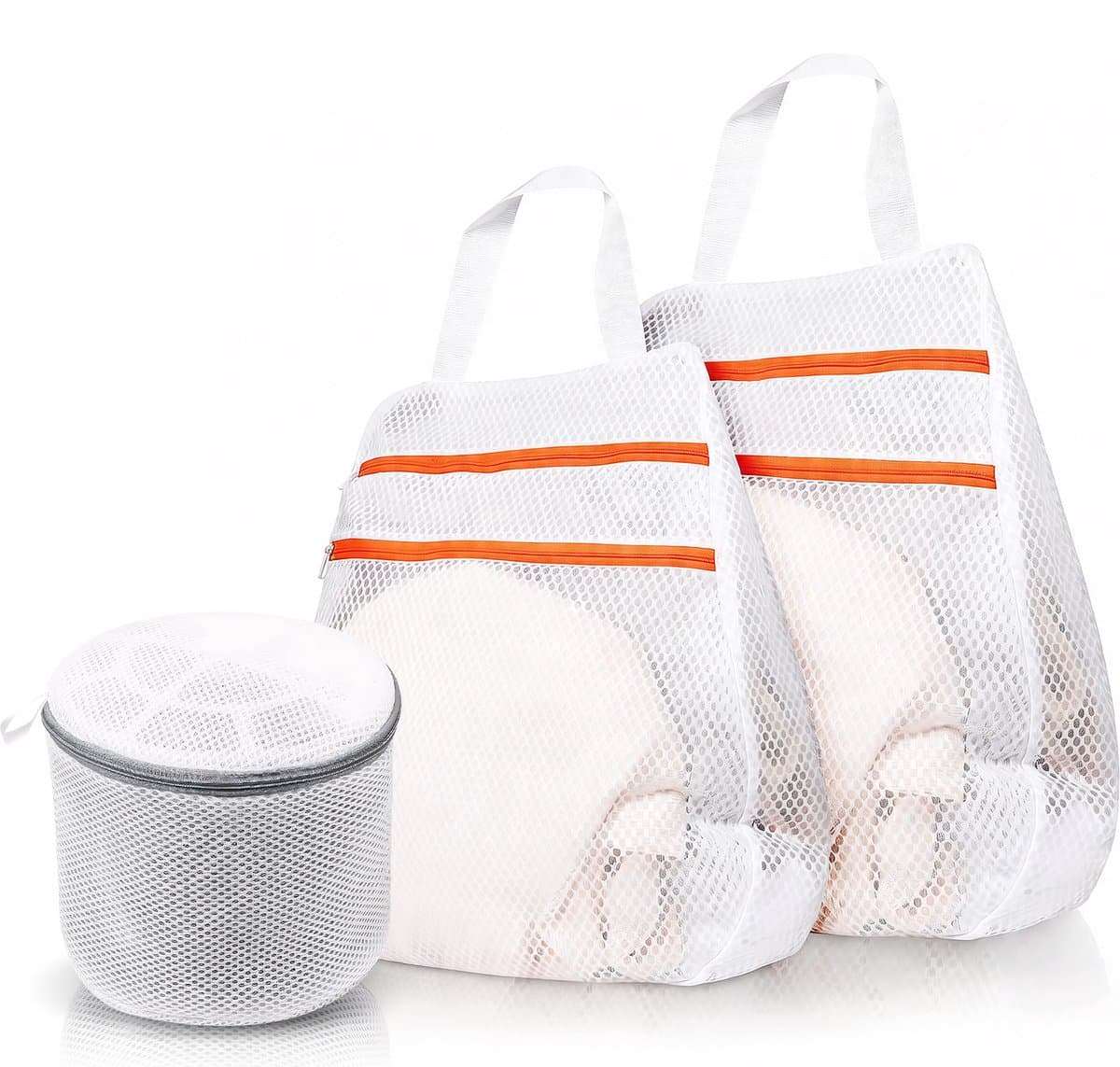 Wasmachine Waszak Set 3-delig - Dubbele Rits Wasnetten - Honingraat Waszak voor Delicate Kleding - BH Waszak en Kleding Beschermzakken - Polyester — afbeelding 1