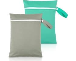 Waterdichte waszak van 2 delen met rits, ideaal voor reizen, 40 x 30 cm, voor vuile was en organisatie
