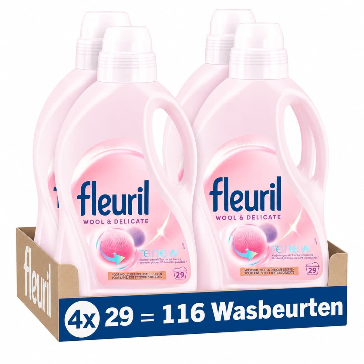 Fleuril Wasmiddel Wool & Delicate | 1,305 L | 4 x 29 wasbeurten | 116 wasbeurten | Voordeelverpakking — afbeelding 1
