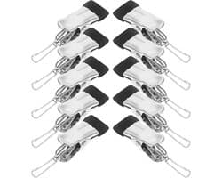 20 stuks- wasknijpers-wasknijpers Metaal -wasknijpers groot-wasknijpers Roestvrij staal -Strandhanddoekclips- Quiltclips-Strandlaken Knijpers -Winddicht-Handdoekknijpers-Voor Strandlaken, Beddengoed En Dikke Kleding-Zwart
