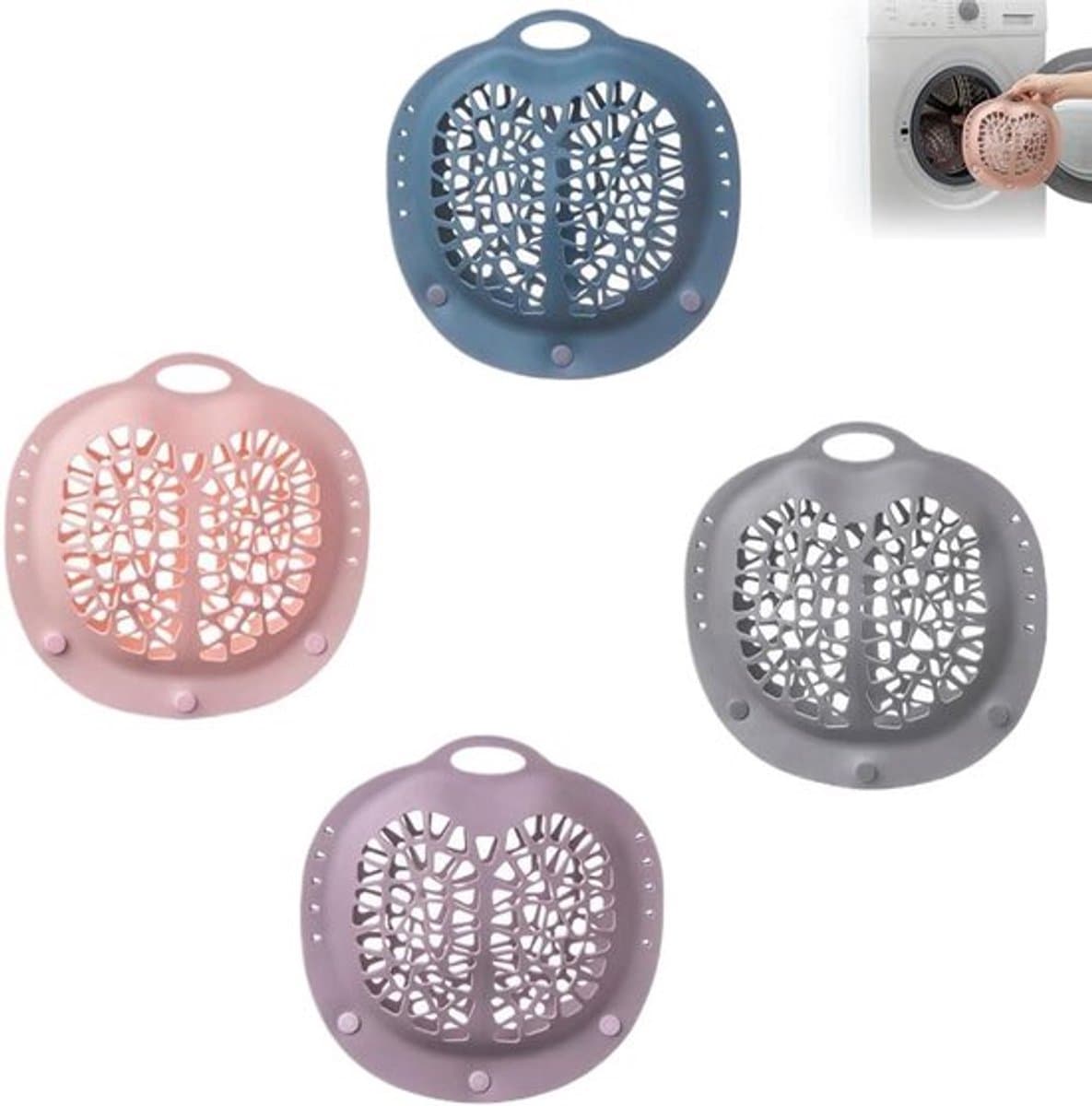 Bh‑waszakje‑ 4‑delige set‑ siliconen bh‑waszak‑ wasmachine‑beschermer‑ afmetingen 21×21×6,5 cm‑ Voor bh’s, sportbh’s en sexy bh’s — afbeelding 1