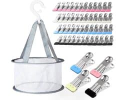 Wasknijpers Met Mand, Kunststof Bekleding, Winddichte Wasknijpers Zonder Afdruk, Voor Waslijn, Handdoek, Kleding En Sokken