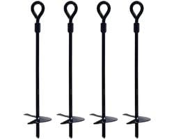 Grondanker 37 cm - Heavy duty koolstofstaal - Spiraalvormig - Weerstaat sterke wind - ShopVlot
