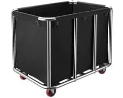 Dailygoods- Waswagen roestvrij staal - opvouwbare wasmand - 350 liter - 120 kg belastbaar - afneembare stoffen zak - waterdichte voering
