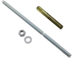 Ankerstang met Patroon - Metaalanker Boutanker - Zware Bevestiging - Gegalvaniseerd Staal - M12 x 300mm - Zilverkleurig