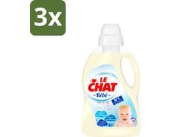 3 x Le Chat Vloeibaar Wasmiddel Bébé 32 Wasbeurten 1440 ml - Wasmiddel Voor Baby - Hypoallergisch Wasmiddel - Wasmiddel Voor Gevoelige Huid - Wasmiddel Voor Kinderen - Wasmiddel Tegen Babyvlekken