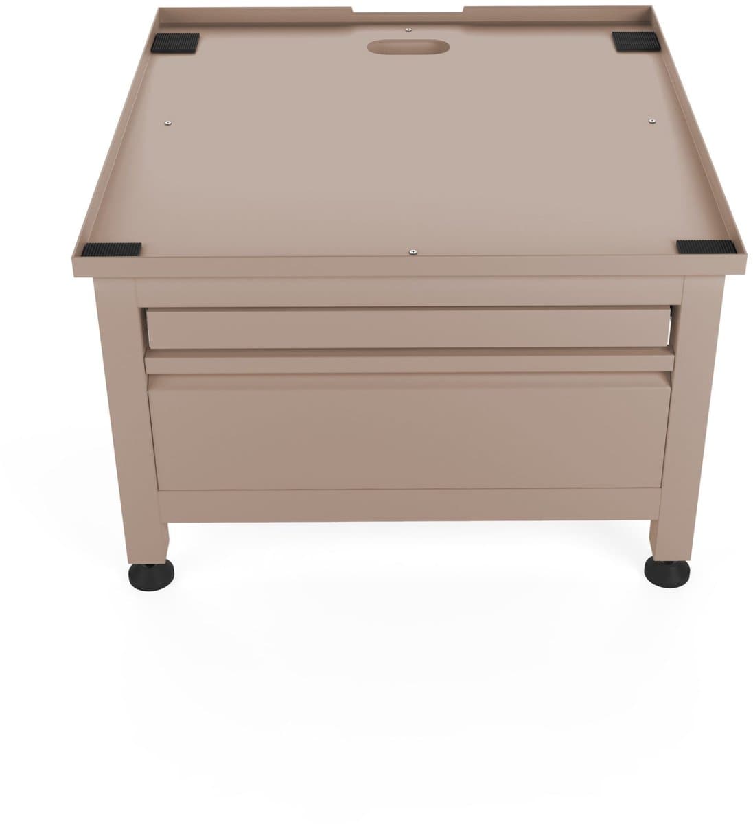Wasophoogte® Wasmachine verhoger met lade en plateau - Wasmachine opbouwmeubel - Wasmachine sokkel - 42cm hoog - Taupe - Universeel - 65*60,5 (LxB) - Inclusief wandbeugels — afbeelding 1