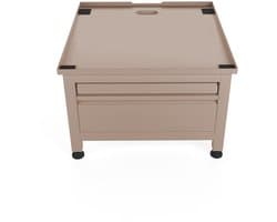 Wasophoogte® Wasmachine verhoger met lade en plateau - Wasmachine opbouwmeubel - Wasmachine sokkel - 42cm hoog - Taupe - Universeel - 65*60,5 (LxB) - Inclusief wandbeugels