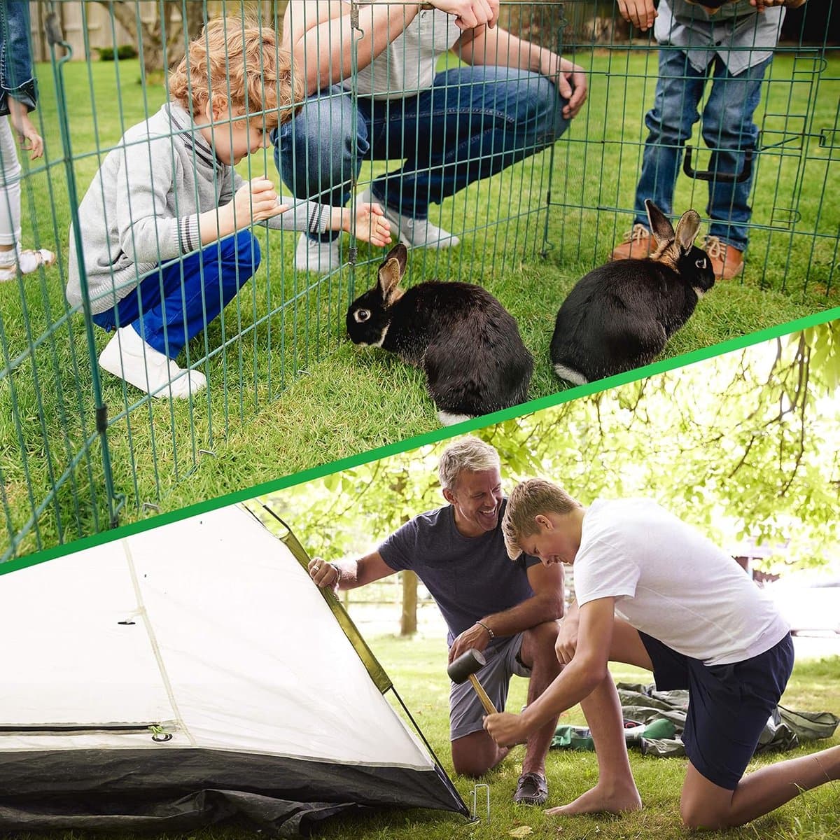 SnelShoppen - Gardengloss Anti-Roest Stalen Grondankers voor Extreem Harde Grond (25 Stuks) - 200mm Lang, 25mm Breed, Ø 3.8mm - Perfect voor Tuin, Cam — afbeelding 1
