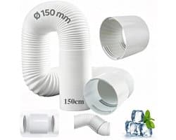Afvoerslang airco - Wit - 150 cm lang - Flexibele polypropyleen slang - Universeel voor draagbare airconditioning