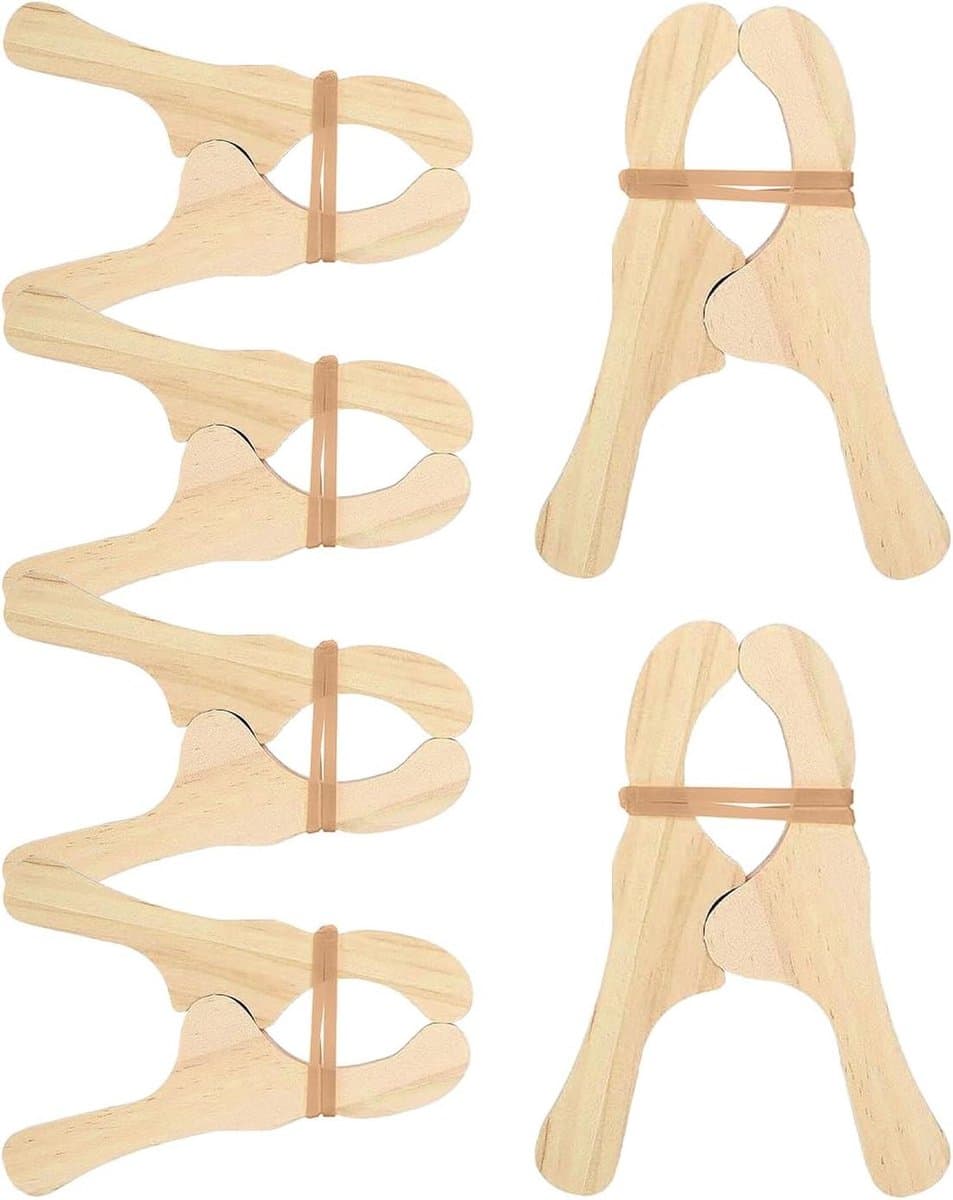 Houten Wasknijpers - Houten Klemmen - Wasgoed Ophangen - Splintervrije Afwerking - 12 x 8 cm - Natuurlijk Hout — afbeelding 1