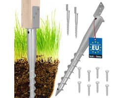 Kotarbau - Stalen Schroefbare Paalbasis - 60x735mm - Verzinkt - Set van 2 — afbeelding 1