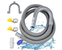 Afvoerslang voor Wasmachine en Vaatwasser - Verlengslang 1,5m tot 7m, Flexibele Waterslang met Klemmen en Beugel