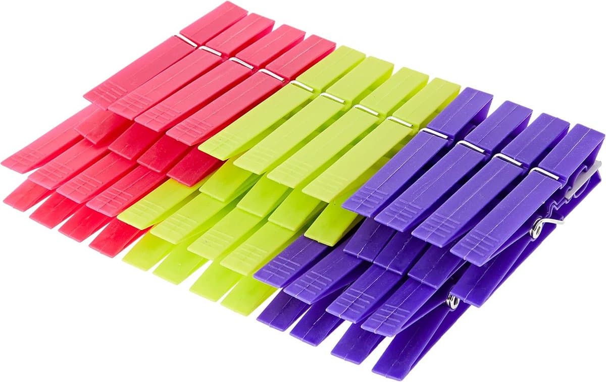 Set van 24 sterke kunststof wasknijpers - Duurzaam klemmen voor de waslijn — afbeelding 1