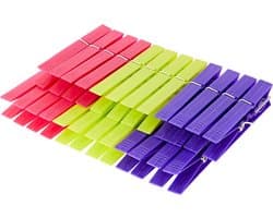 Set van 24 sterke kunststof wasknijpers - Duurzaam klemmen voor de waslijn