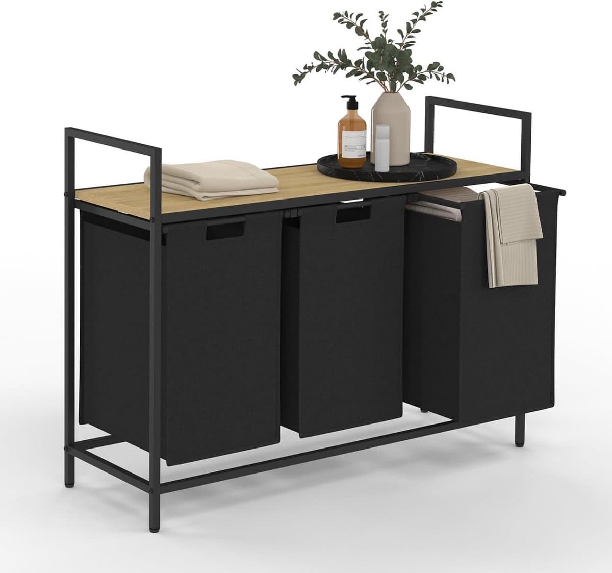 Wasmand met 3 Vakken - Luxe Design voor Badkamer & Wasruimte — afbeelding 1