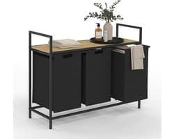 Wasmand met 3 Vakken - Luxe Design voor Badkamer & Wasruimte
