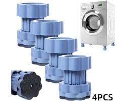 4 stuks-Wasmachine voetverhoger - schokabsorberende pad - vochtbestendige voetjes - verstelbare voetjes - antislip - schokbestendig - wasmachineaccessoire - geschikt voor apparaten met een diameter van 4,7 cm - blauw - 6,8*8-11 cm