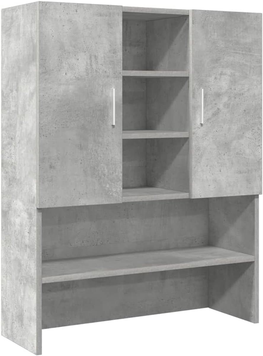 Wasmachine Meubel Betonlook Grijs 70.5x25.5x90cm - Kast voor Wasruimte & Badkamer — afbeelding 1