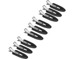 9x Anti-Knik Haarclips Zonder Klemmen voor Kappers en Pony Golven - Zwart
