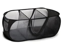 Opvouwbare wasmand (36 x 36 x 80 cm), wasmand met handvat, inklapbare wasmand, opbergmand voor kinderkamer, kamperen en reizen