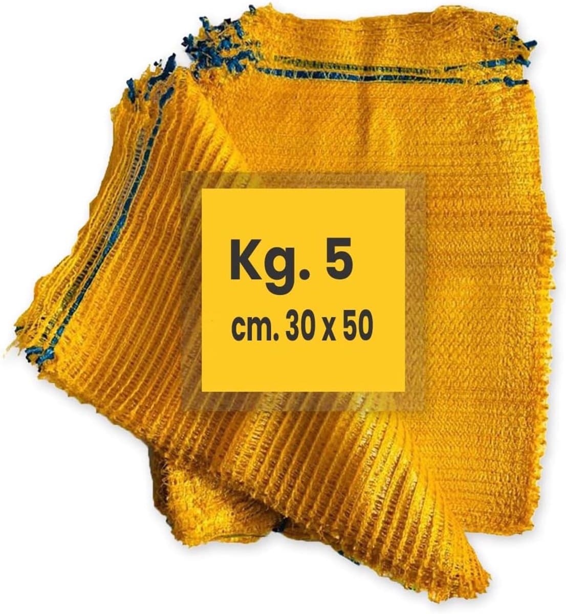 Netzakken Aardappelen - Opslag Zakken Groenten - Voedsel Opslag - Inclusief Sluitband - 30 x 50 cm - Geel — afbeelding 1