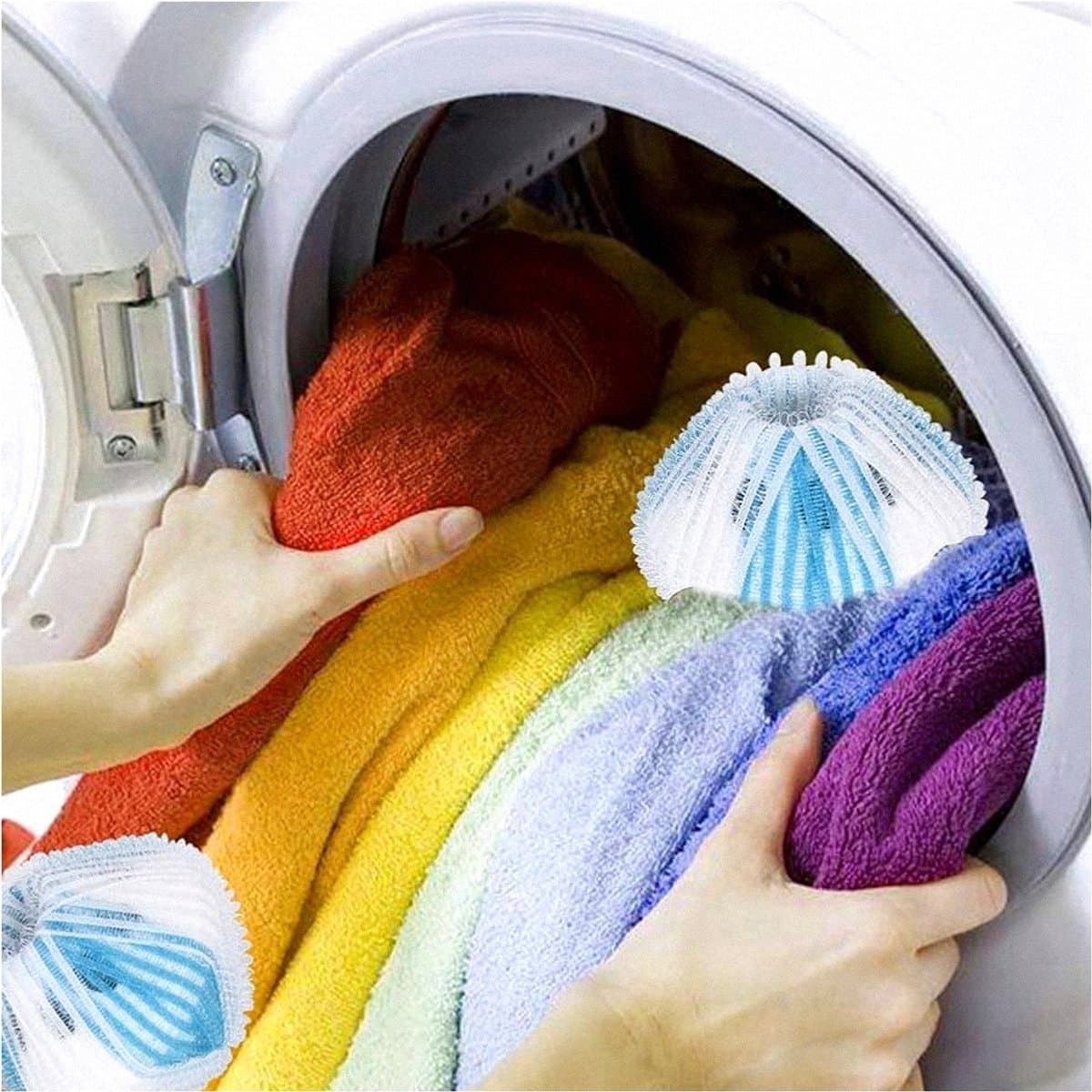 Huisdierhaarverwijderaar Wasmachine - Pluisballen - Set van 6 - Blauw/Wit - Polypropeen — afbeelding 1