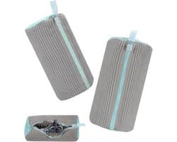 Famanu - Schoenwaszak, wasmachine, 2 herbruikbare ritssluitingen, pluche waszak, schoenenzak, beschermt zowel schoenen als wasmachine (geel)
