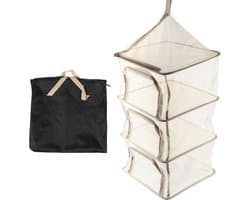 Hangend Droogrek - Opvouwbaar Net - Lucht Drogen - 4 Lagen Gaas - 104cm Hoog - Beige