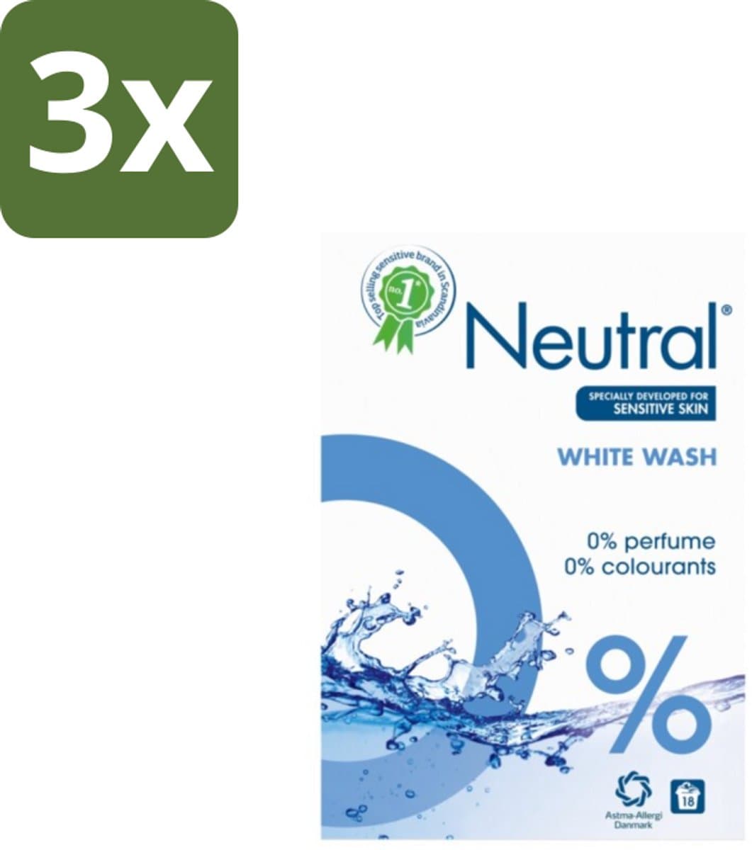 Neutral Waspoeder Wit 18 Wasbeurten 1,187 kg - Bulkverpakking - 3 stuks — afbeelding 1