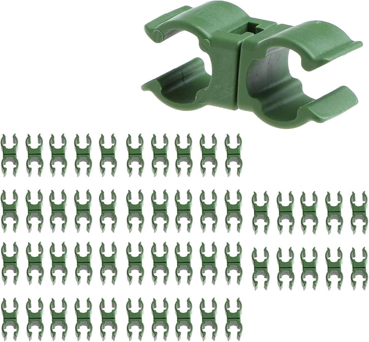 50 plantensteun clips - Kruisvormige clips - Universele plastic klimpaal clips - Geschikt voor tuinen, boomgaarden en tomatenrekken - 8mm — afbeelding 1