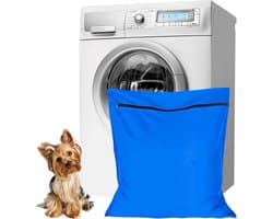 Waszakken voor huisdieren - Waszakken van twill polyester - Grote waszakken met rits - Voorkomt dat waszakken verstopt raken door dierenhaar - wasmachine, 70 x 80 cm,waszak voor huisdieren voor honden, katten en konijnen (blauw)- L — afbeelding 1
