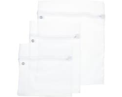 Set van 6x stuks waszakjes/wasnetjes wit in 3 formaten - Wasgoed zakjes - BH zakjes
