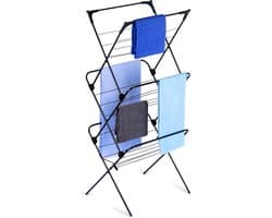Droogrek Staand Metaal Zwart Verticaal 61x58x136 cm - Droogtoren - Wasrek - Washanger