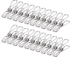 Wasknijpers Chip Clips Verpakking van 100, Duurzame Sterke Grip Metalen Wasknijpers Clips voor Waslijn, Snackzakken, Washandjes, Foto's, Papier in Huis, Keuken, Kantoor (100 Stuks) — afbeelding 1