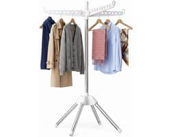 Wasrek inklapbaar met 3 draaibare armen - ruimtebesparend design - ideaal voor binnen en buiten - ShopVlot