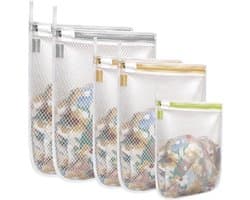 Mesh-Waszakken - Wasmachine-Waszakken - Herbruikbare En Duurzame Mesh-Waszakken Voor Delicate Blouses - Kousen - Ondergoed - Bh's - Lingerie En Babykleding - 5-Delige Set (2L + 2M + S)