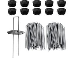Grondankers Set - Haringen Tuin - Buiten Bevestigen - Roestvrij Staal - 100 Stuks - Zilver