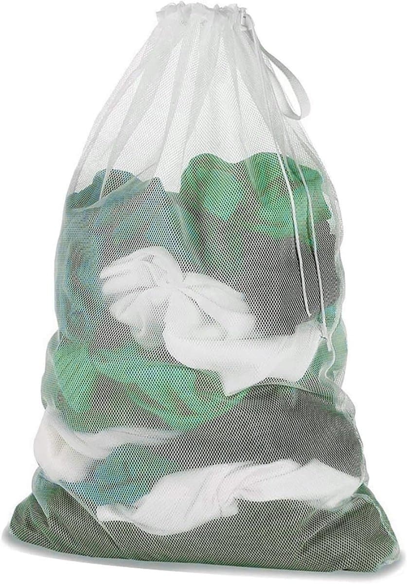 Droognet - Wit - 60 x 90 cm - Robuust Polyester Mesh Waszak - Voor Delicate Kledingstukken — afbeelding 1