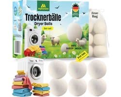 Thijox - XL Drogerballen Set van 6 - 100% Schapenwol - Diervriendelijk en Vrij van Schadelijke Stoffen - Efficiënt Drogen voor Donsjacks en Wasgoed