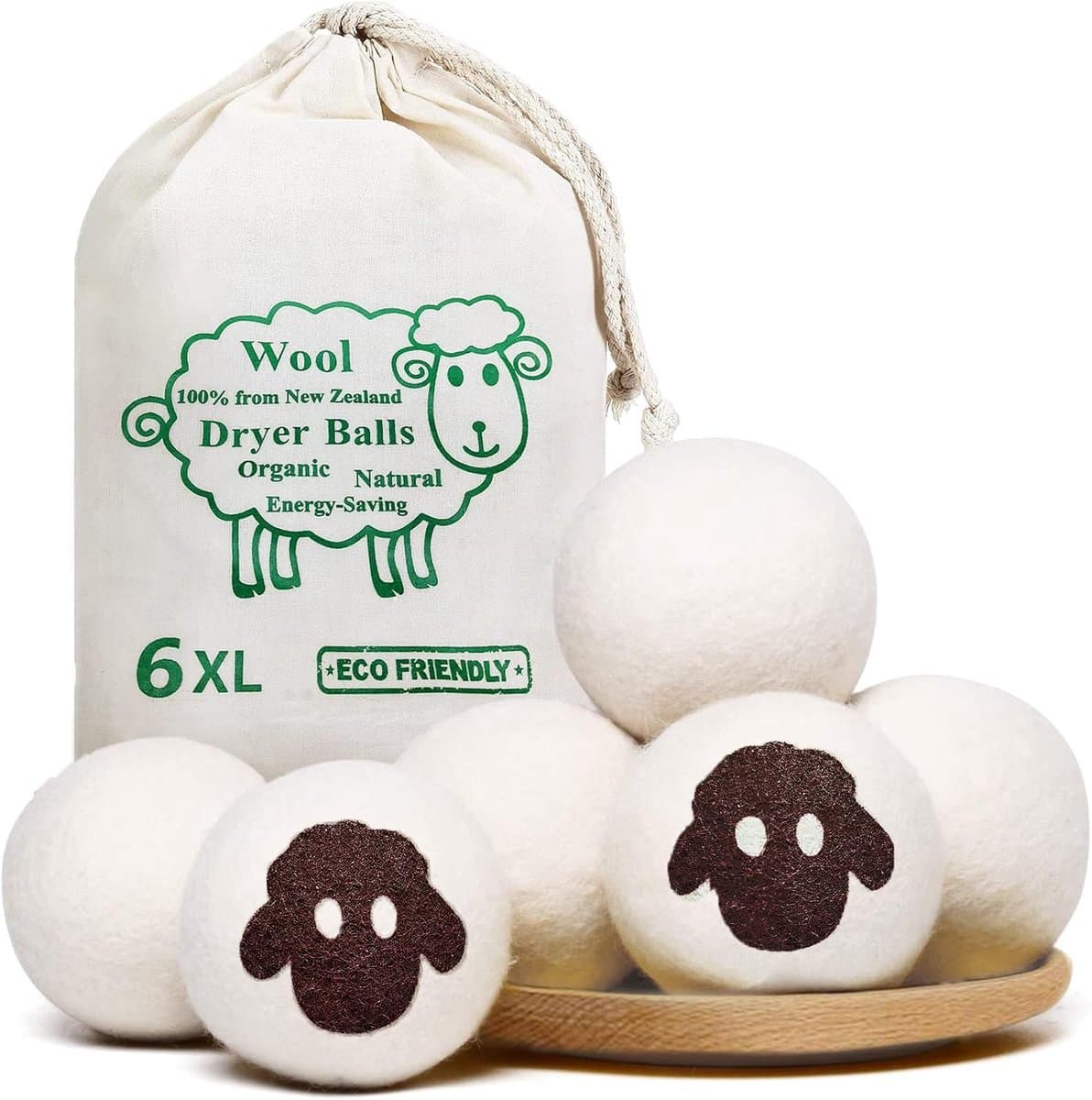 SnelShoppen - Drogerballen voor Wasdrogers - 6 Stuks Natuurlijke Wasverzachter van 100% Schapenwol - Vrij van Schadelijke Stoffen - Ideaal voor Donsja — afbeelding 1