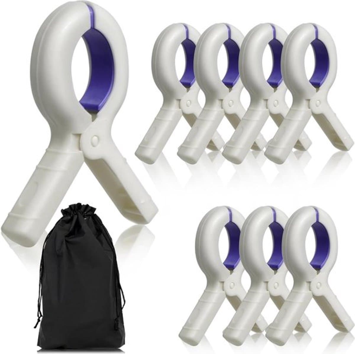 Handdoekklemmen voor strandstoelen - Set van 8 - Sterke wasknijpers - Winddichte badhanddoekklemmen - Voor wasgoed, badhanddoeken en beddengoed. — afbeelding 1