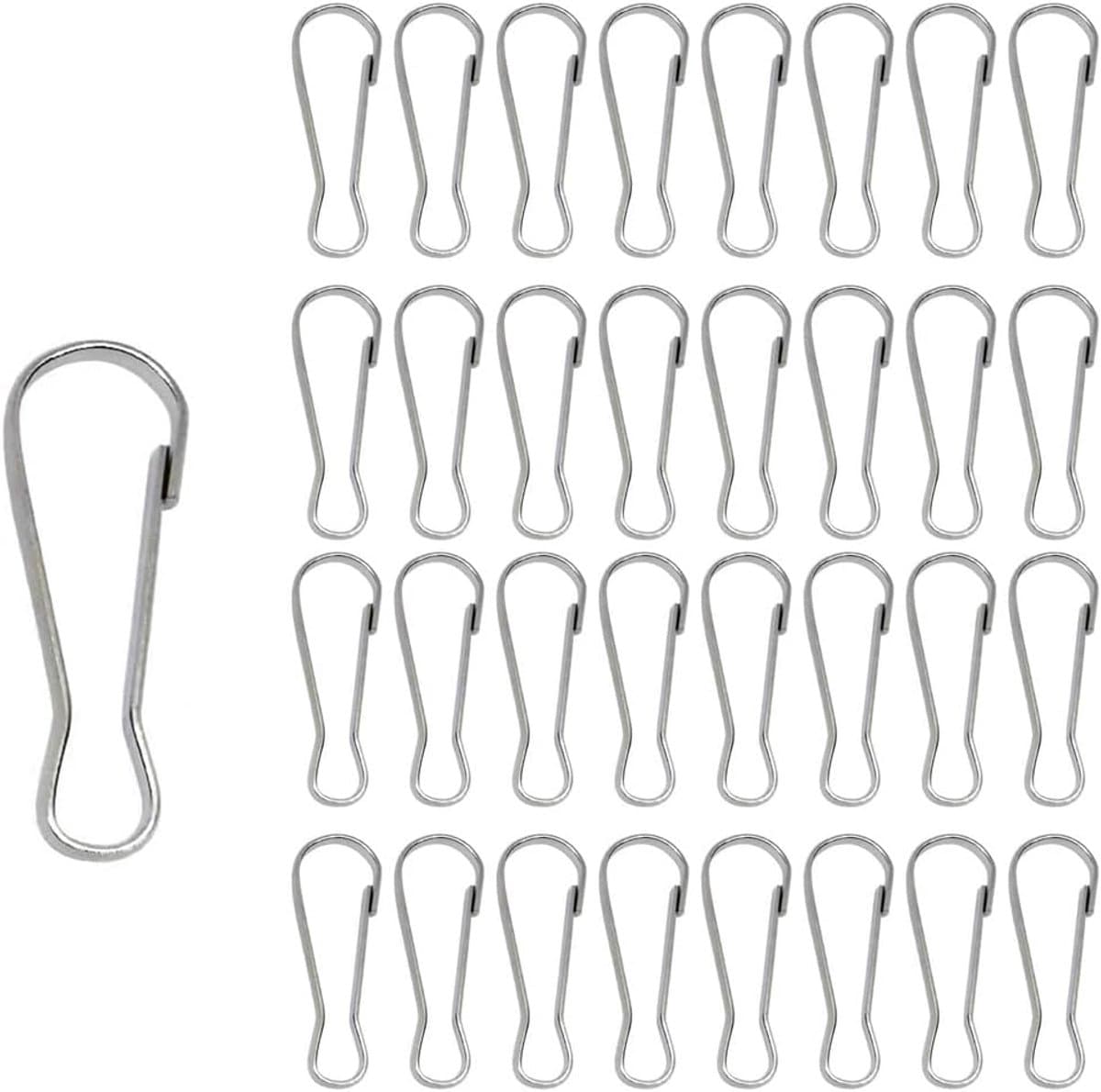 SnelShoppen - 80 Stuks Metaal Veerhaakjes, Vernikkeld Staal, Enkele Haken voor Vlaggenstokken, Sleutelhanger, Waslijn, Tuin, Camping, Weerbestendig — afbeelding 1