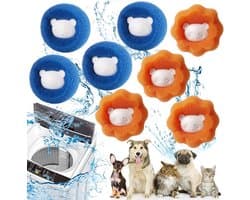 SnelShoppen - Dierenhaarverwijderaar Wasmachine 8 Stuks - Herbruikbare Pluisverwijderaar - Haarvanger voor Kleding en Beddengoed - Duurzame Pluisballe